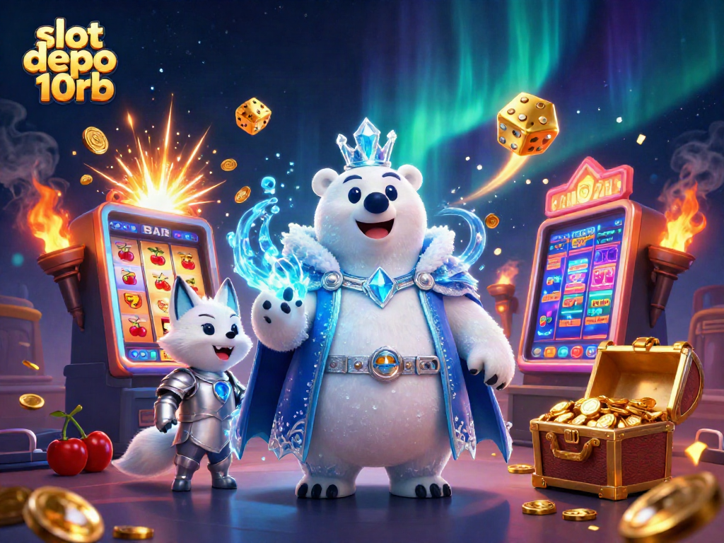 Experience the thrill of slot depo 10rb with a polar bear king jackpot scene overflowing with excitement.