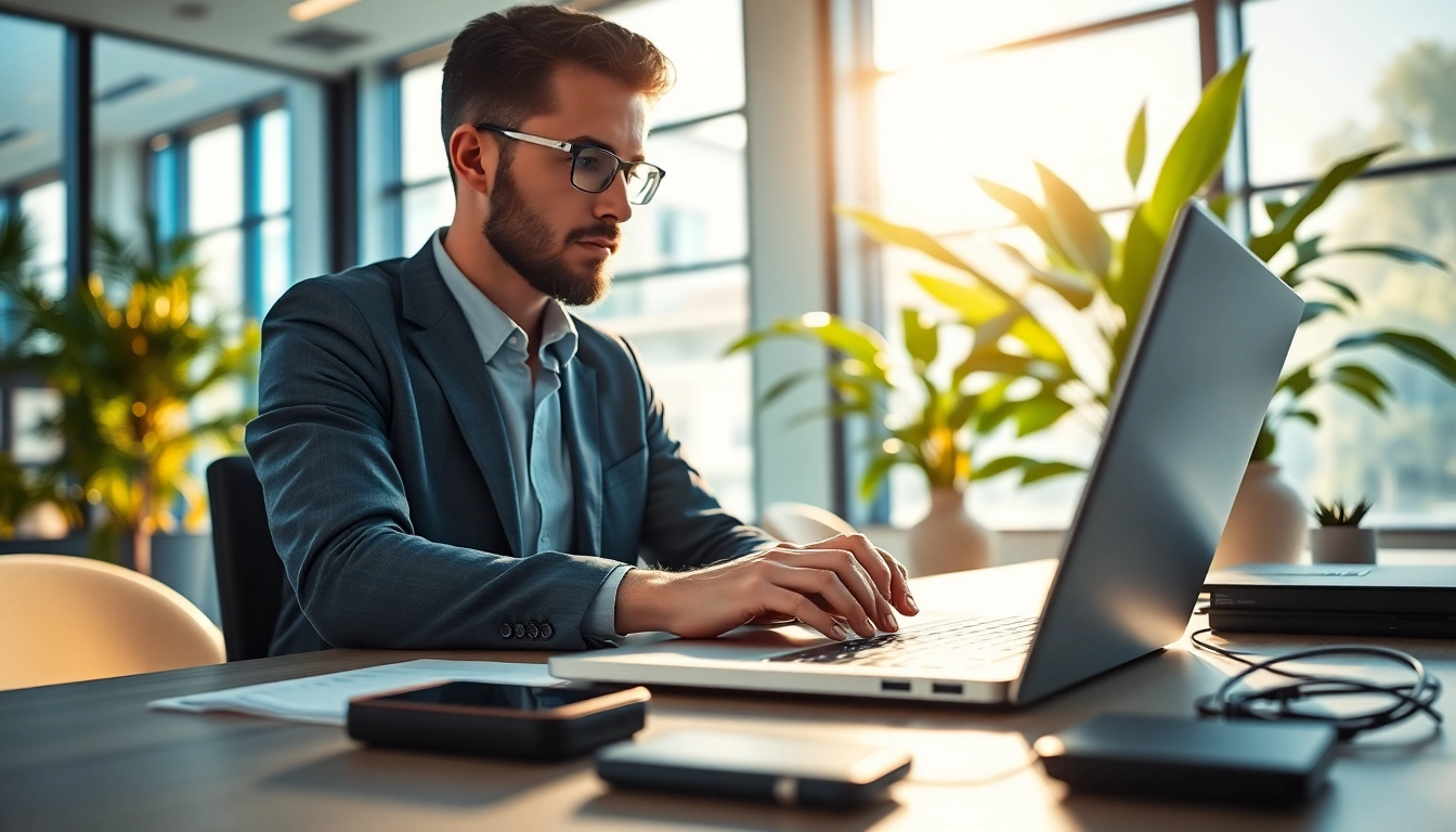 Enhancing managed it services lakeland with IT consultant's expertise in a modern office.