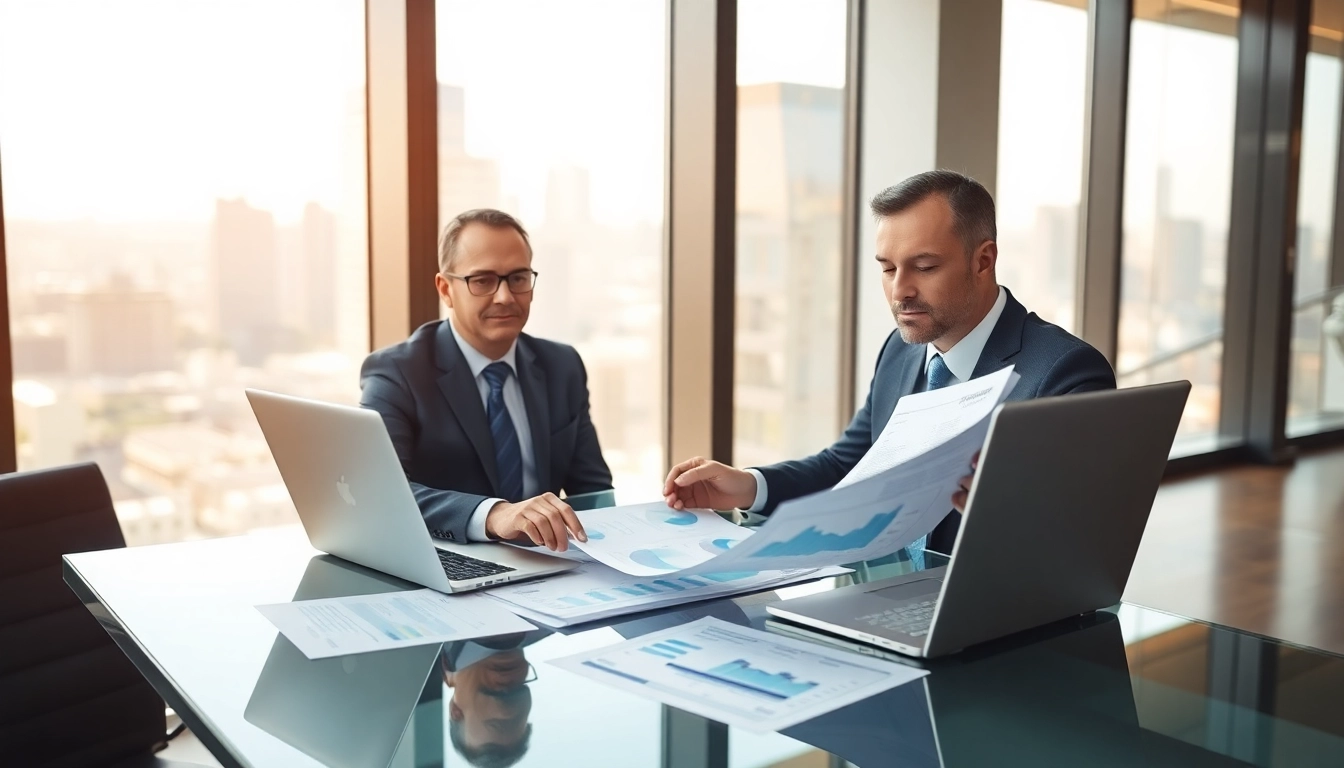 Analyzing Bid-No-Bid Analysis documents in a modern office for strategic decision-making.