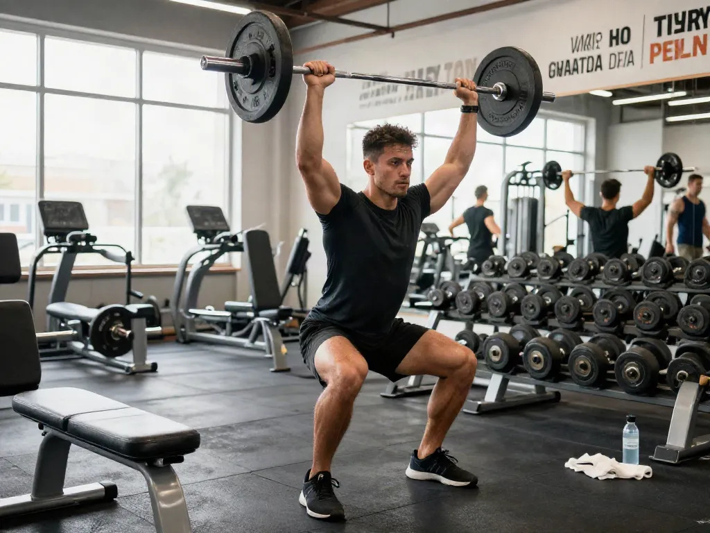 Fitness enthusiast lifting weights in a modern gym, showcasing the benefits of anabolizzanti online.