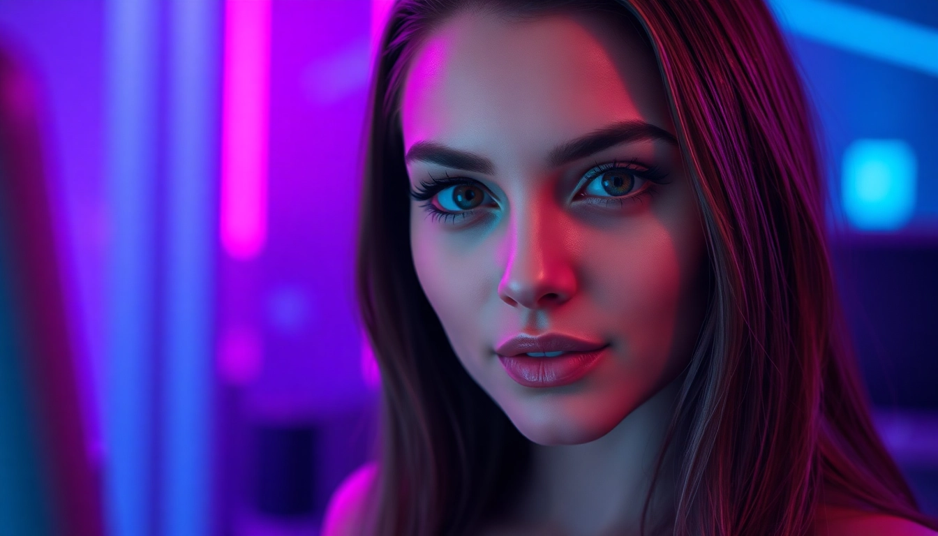 Engaging NSFW AI chat with a captivating virtual character in a sleek digital interface.