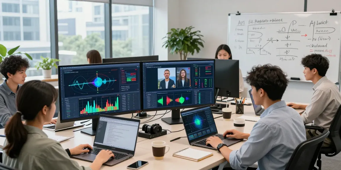 AI image detector technology showcased in a modern collaborative workspace.