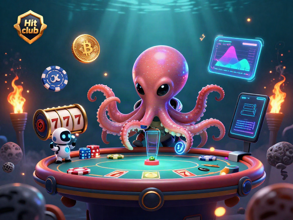Experience thrilling gameplay at Hit club with a vibrant 3D alien poker scene, showcasing exciting elements.
