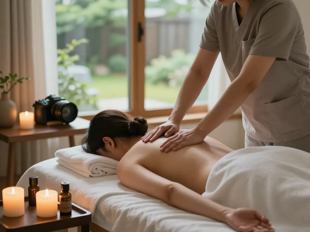 서울출장마사지 session in a calming home environment with a professional therapist.
