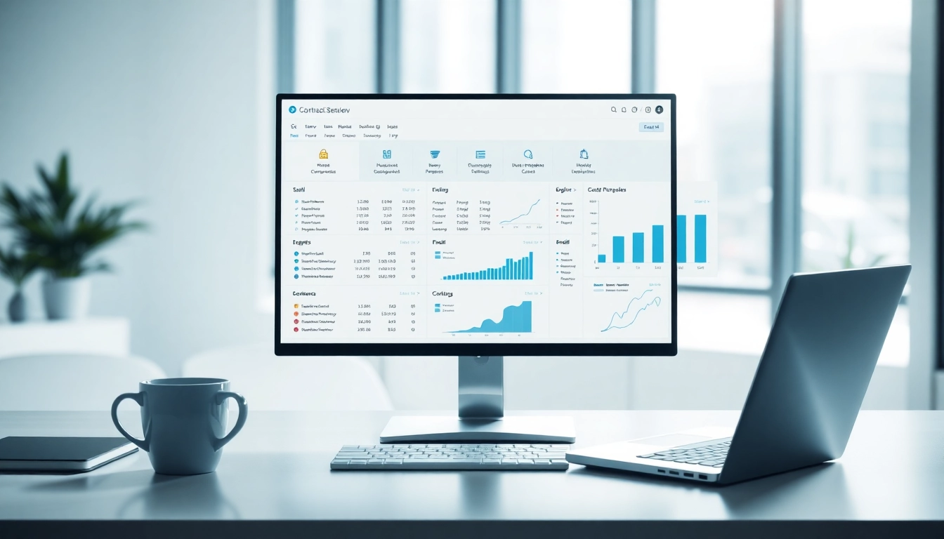 Streamlined contract management dashboard showcasing performance metrics and documents.