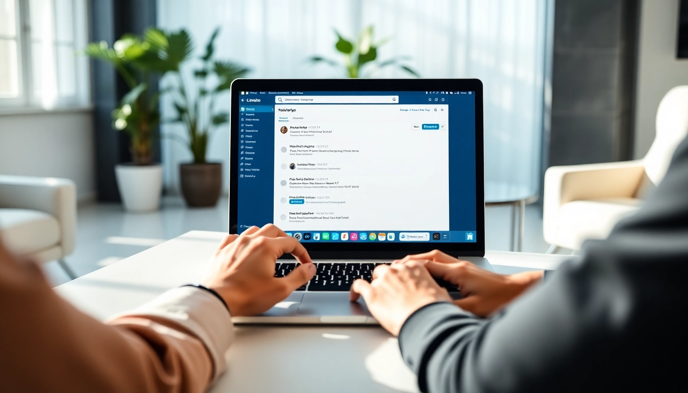 Utilize a linkedin email finder tool in a professional setting to discover business contacts.