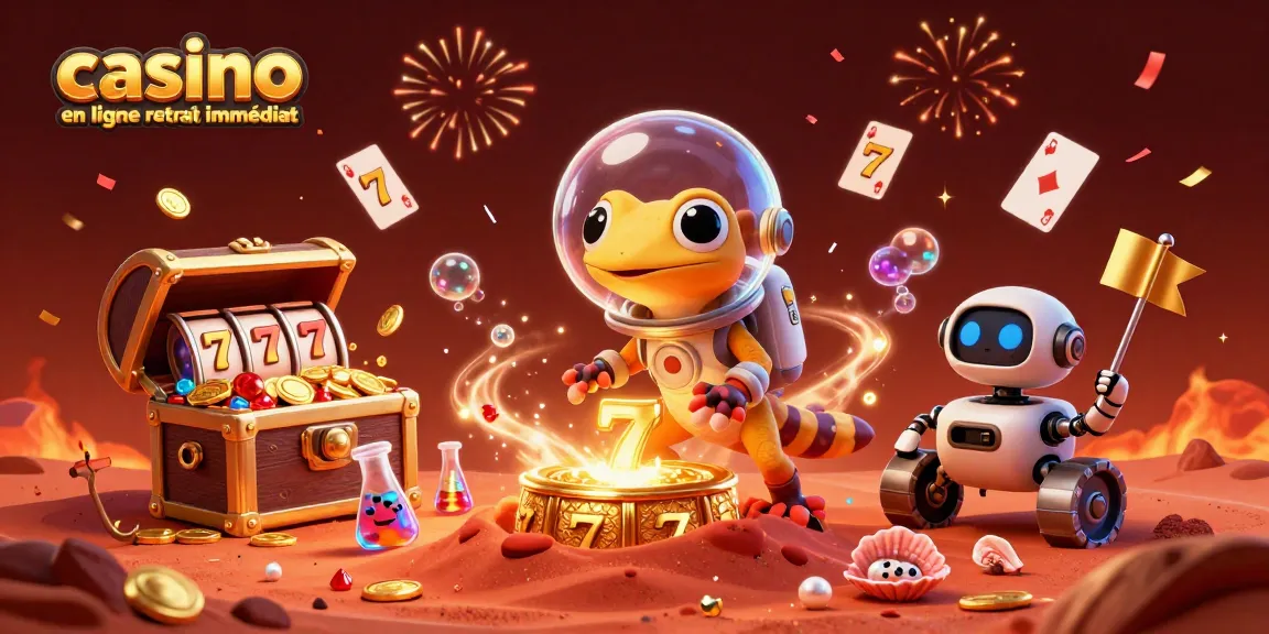 Visitez le casino en ligne retrait immédiat avec un gécko martien en découverte et des gains en or!