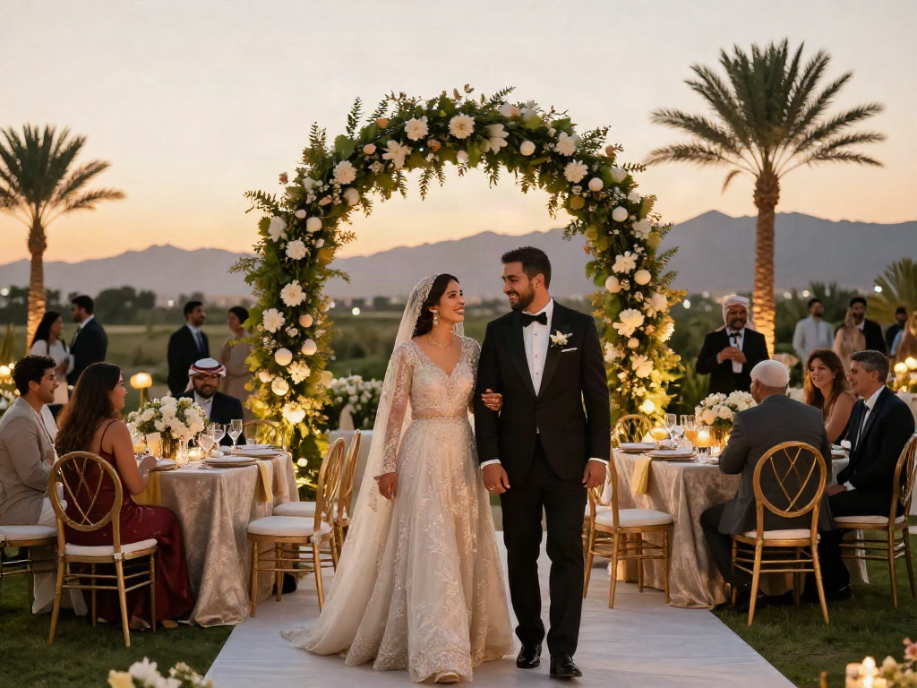 Event rental ksa for stunning outdoor weddings with elegant decor and joyful celebration atmosphere.