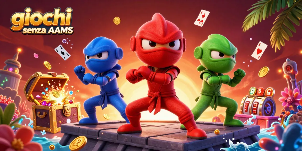 Vivi azione dinamica durante i giochi senza AAMS con camaleonti ninja tra tesori d'oro ed elementi di gioco entusiasmanti.
