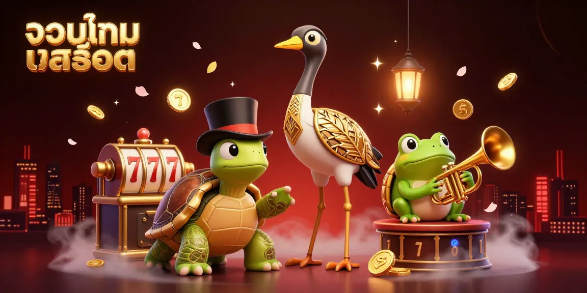 Experience the excitement of รวมเกมสล็อต with vibrant slot reels and iconic symbols in this dynamic casino scene.