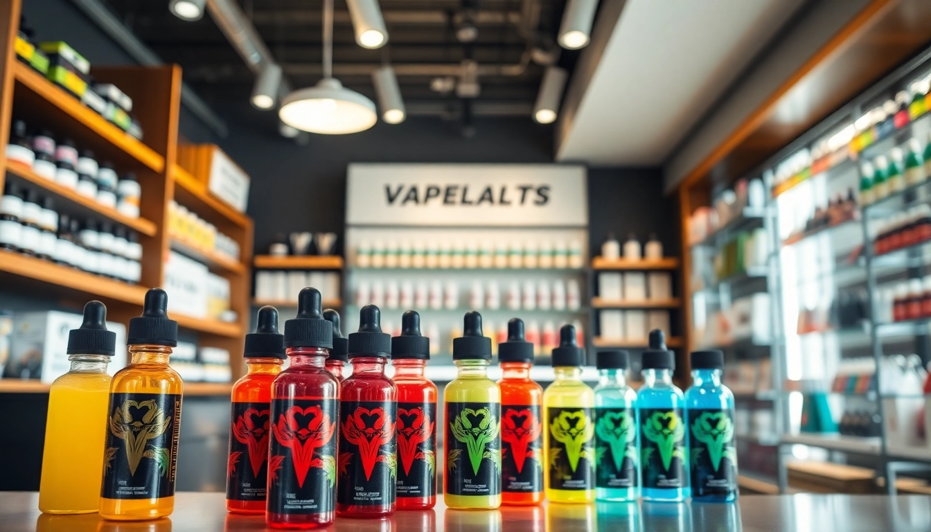 Showcasing vibrant products at vape juice depot with a welcoming store setup.