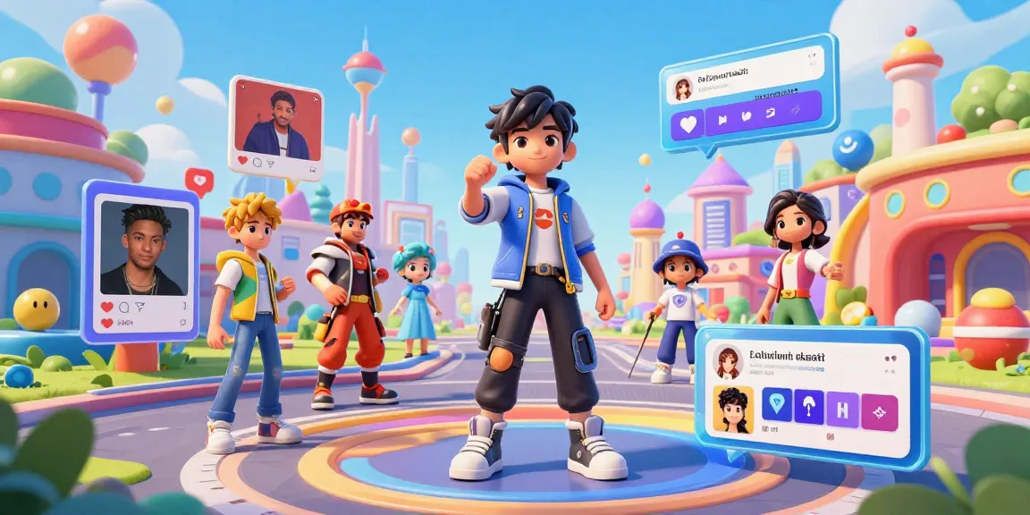 Engaging Status AI virtual social adventure where users create avatars, interact with popular characters, and navigate online fame.