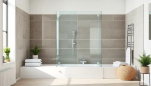 Installer la paroi de douche 150x200 pour une salle de bain moderne et élégante.