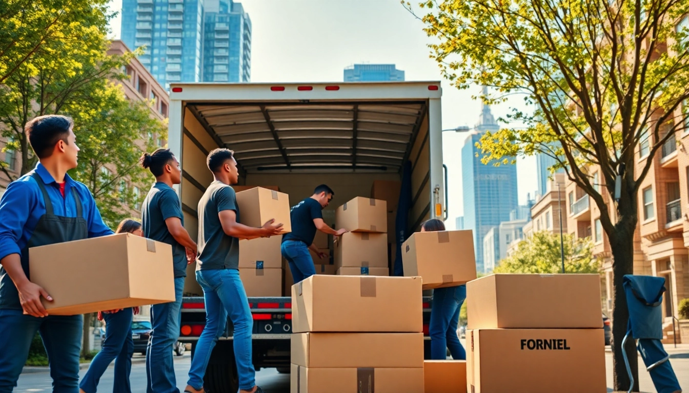Best Toronto Movers efficiently packing up a home with a city backdrop.