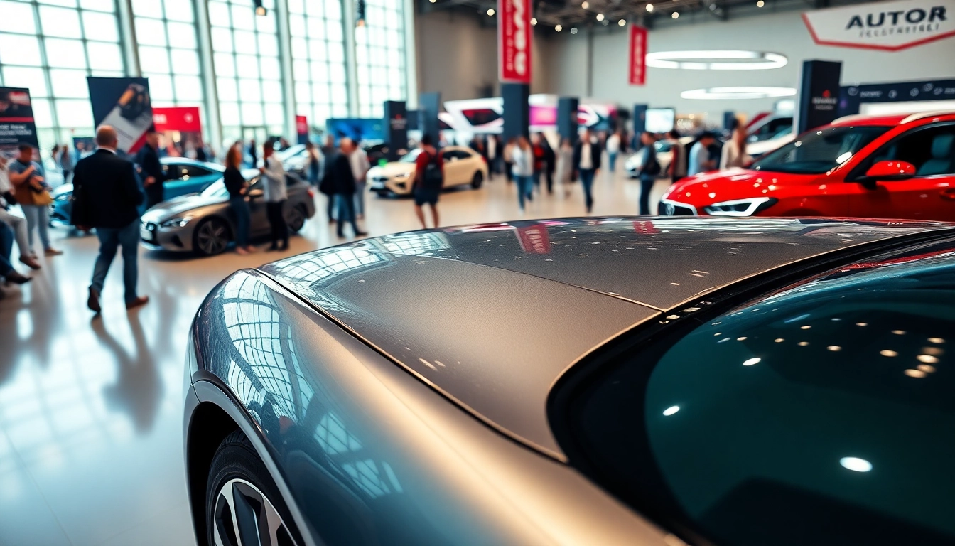 Experience an exciting auto cars show featuring sleek vehicles in a vibrant event setting.