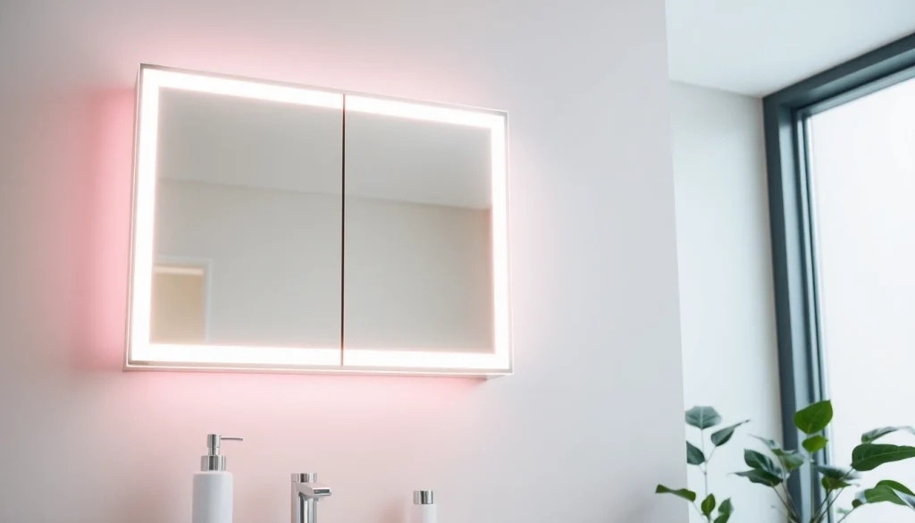 Spiegelschrank led bietet modernes Design und helle Beleuchtung für Ihr Badezimmer.