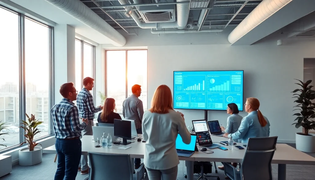 Tampa Bay Managed IT Services team collaborating in a modern tech office environment.