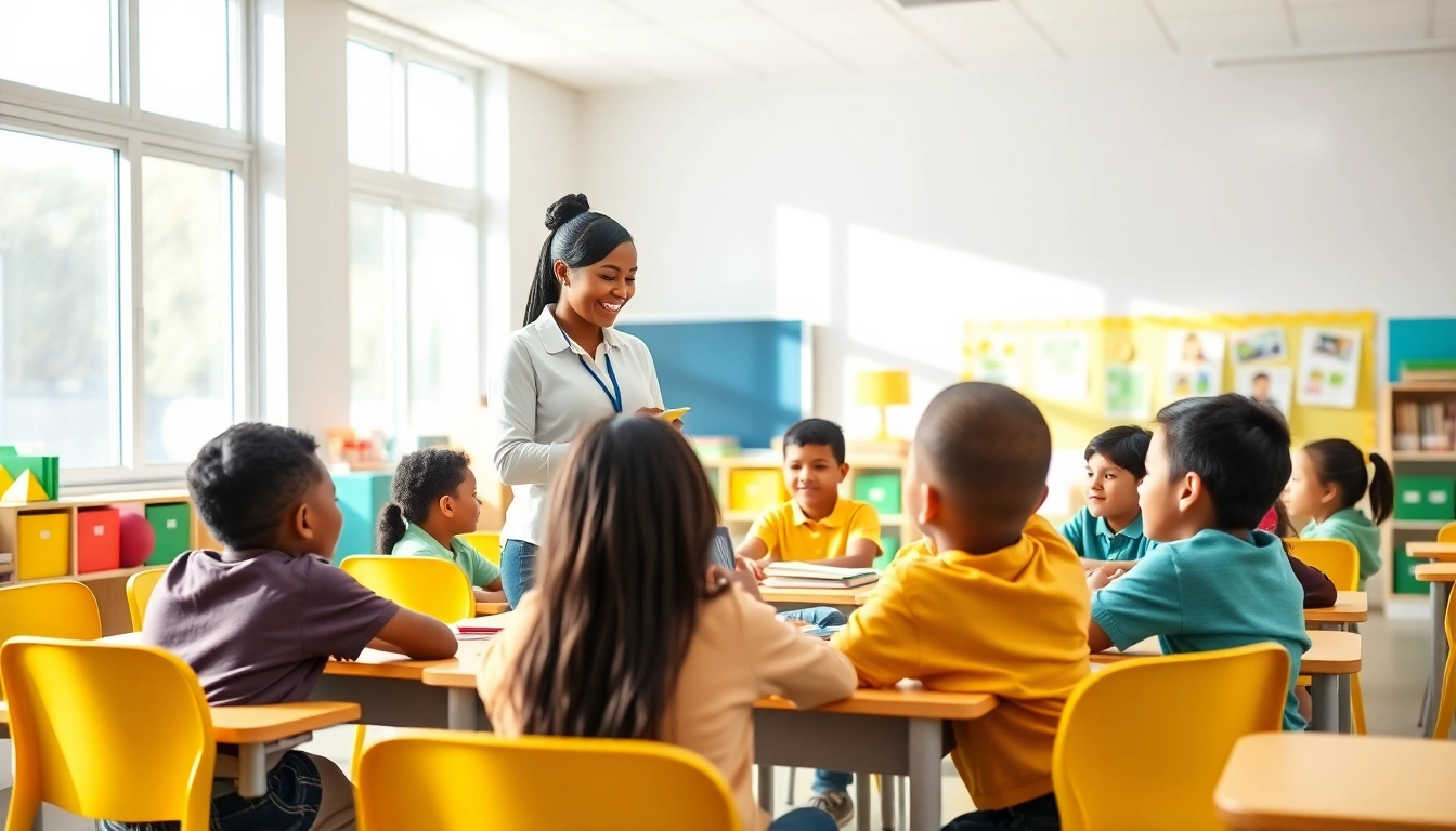 Engaging Education session with diverse students participating in a vibrant classroom.