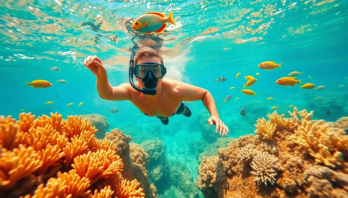 Experience the best snorkeling in Cabo featuring a vibrant underwater scene with colorful fish.