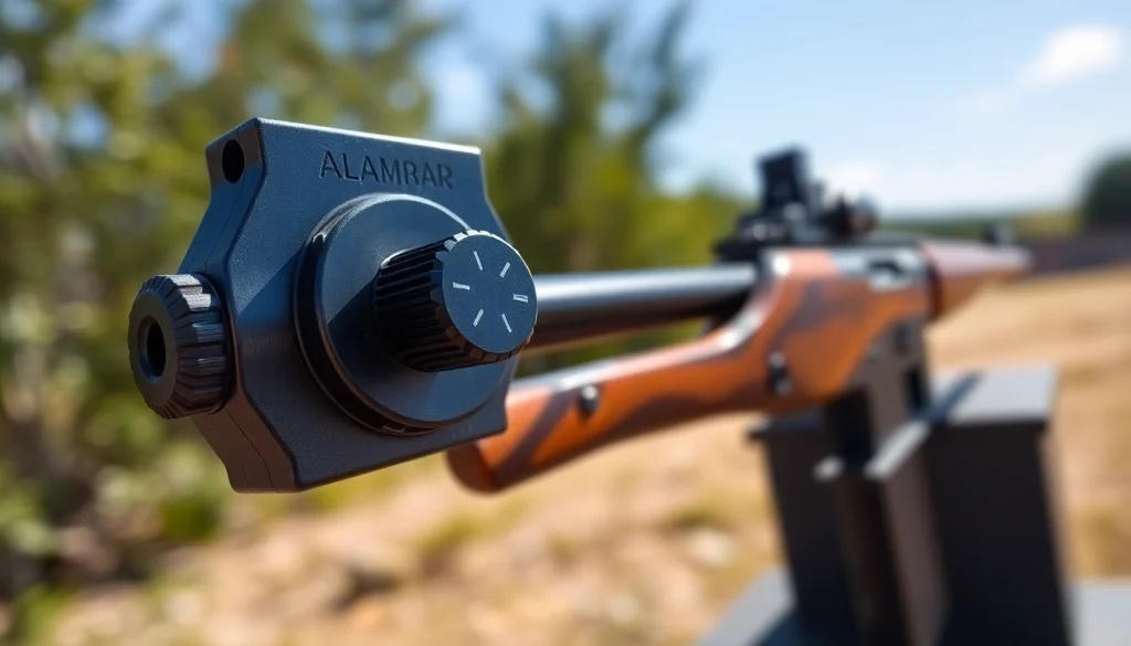 Showcasing the Alamo 15 trigger 3 position prominently in a shooting range environment.