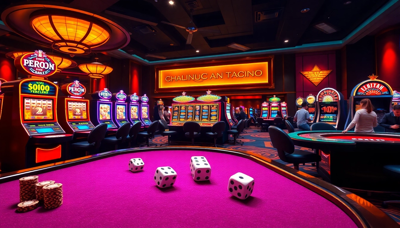 A thrilling gambling moment at nhà cái vua99 with players enjoying poker and vibrant slot machines.