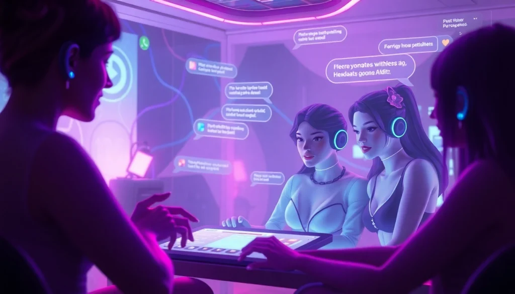 Engaging interface of an nsfw ai chatbot featuring futuristic chat characters.