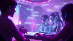 Engaging interface of an nsfw ai chatbot featuring futuristic chat characters.