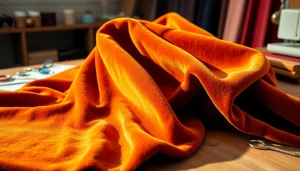 Fluweel stoffen die prachtig zijn gearrangeerd met rijke kleuren en texturen in een stijlvolle omgeving.