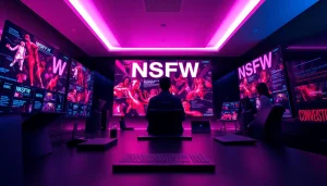 NSFW AI platforms showcasing advanced technology and immersive interactions in a modern digital workspace.