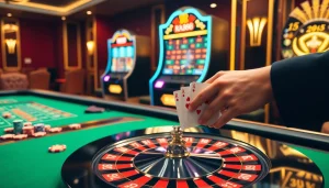 Swap poker chips at a luxurious table in RR88 casino, showcasing thrilling gambling excitement.