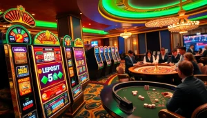 Experience the thrill of slot depo 5rb with vibrant slot machines and an exciting casino atmosphere.
