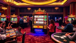 Engage in the thrill of slot demo mahjong with vibrant visuals of casino excitement.