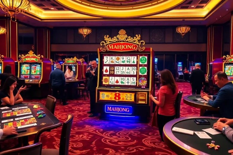 Engage in the thrill of slot demo mahjong with vibrant visuals of casino excitement.