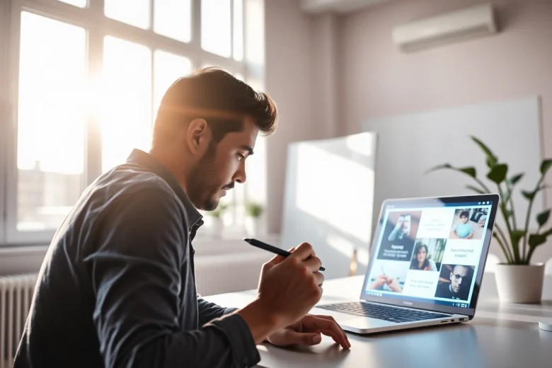 Image to prompt generator displayed in a modern workspace, highlighting creativity and innovation.