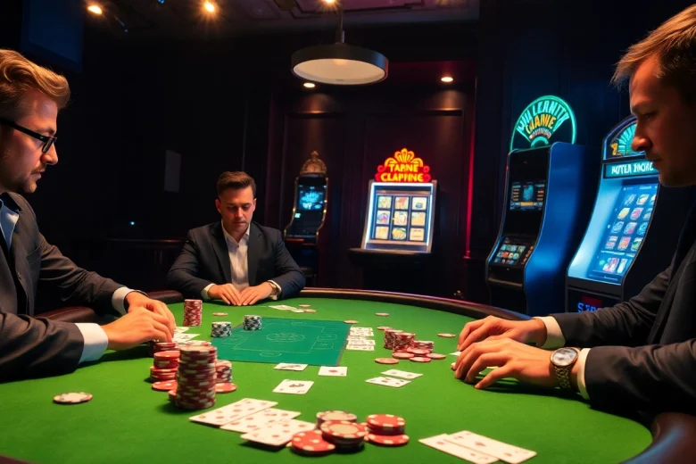 Vivez une action à enjeux élevés dans un casino en ligne fiable avec des tables de poker et des machines à sous vibrantes.