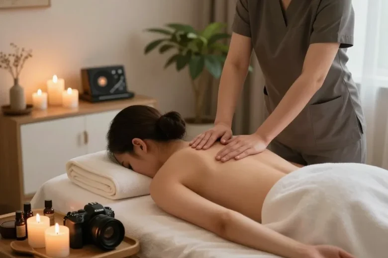 전문 치료사와 함께하는 편안한 분위기의 집에서 하는 출장마사지 치료.