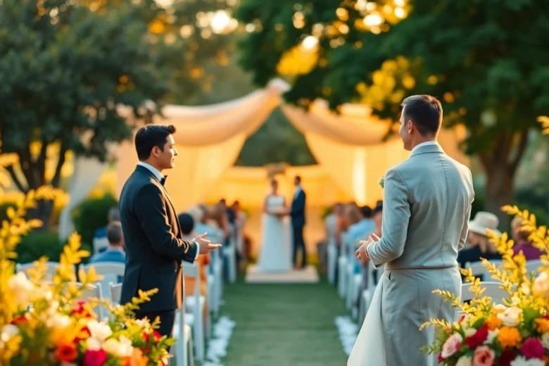 Intimate wedding photography capturing a couple's vows amidst a beautiful garden.