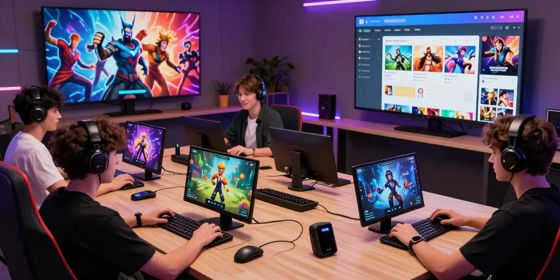 Interactive gaming scene showcasing players using the status app with vibrant avatars and digital characters.