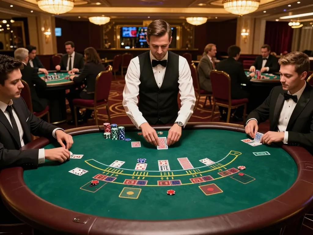 Players strategizing in an engaging blackjack game at qq8827 casino.